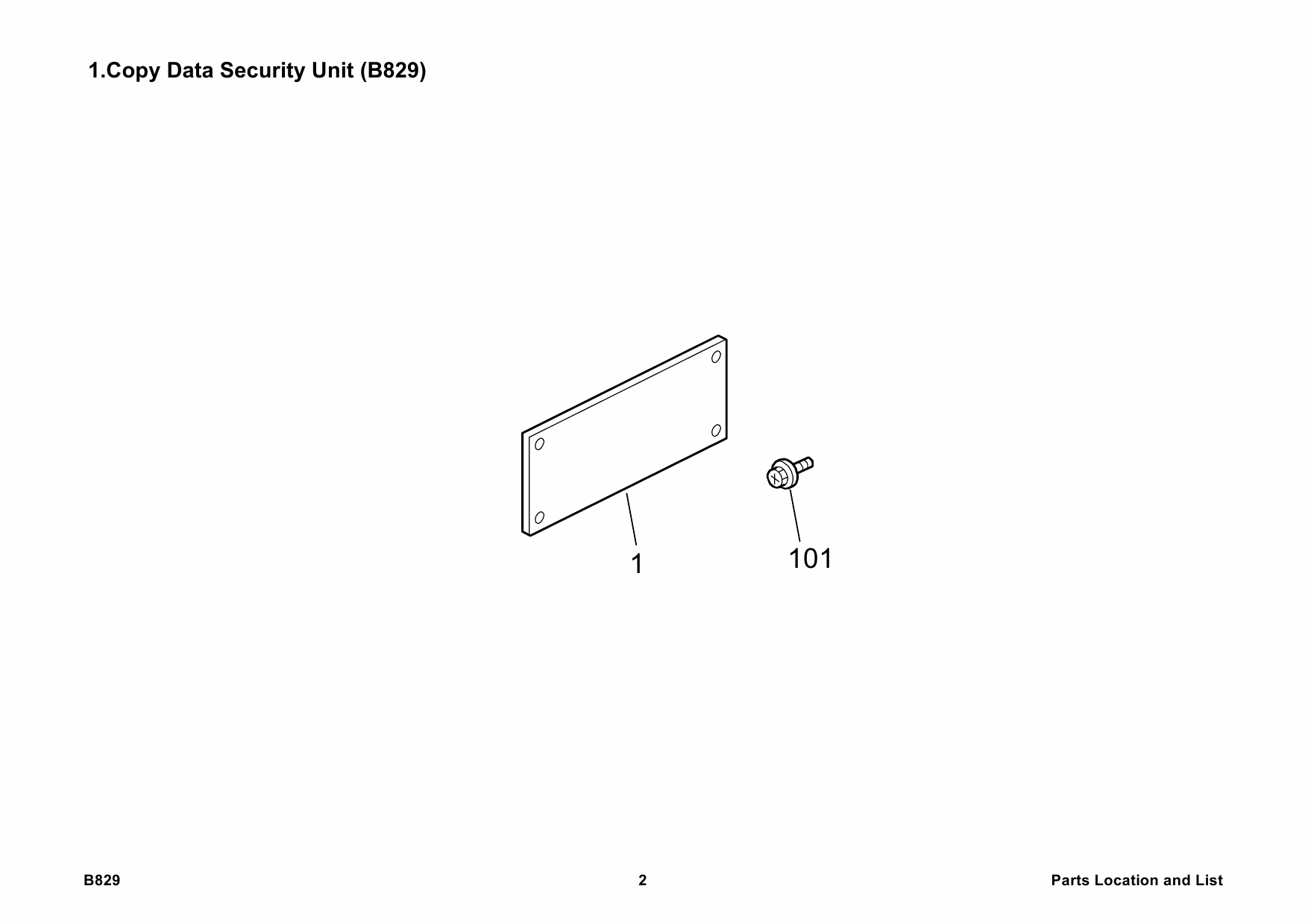 RICOH Options B829 COPY-DATA-SECURITY-UNIT-TYPE-E Parts Catalog PDF download-2